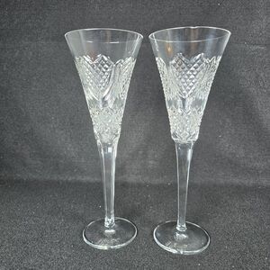 Waterford Crystal Celebration Champagne Toasting Flutes Love Hearts 10.25" Pair